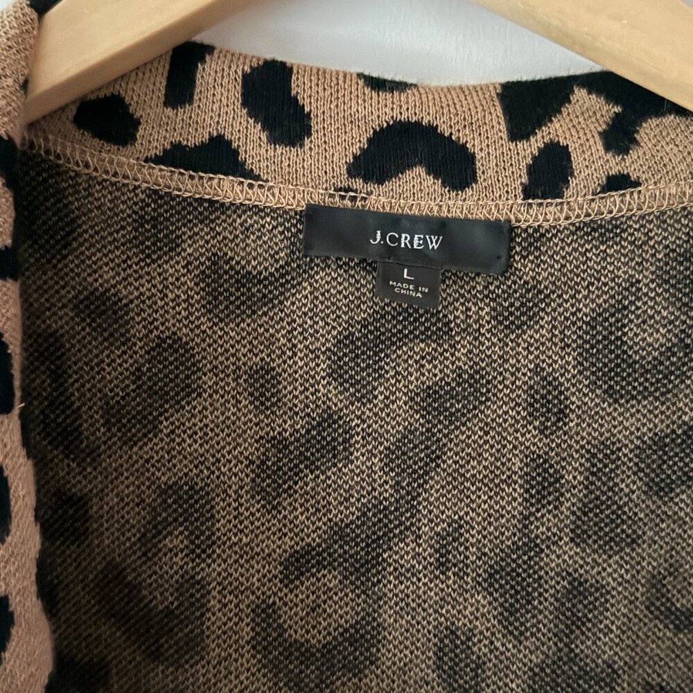 Jcrew "Sophie" Leopard Open-front Sweater-Blazer,… - image 2